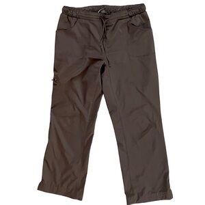 Champion Cotton Blend Drawstring Waist Hiking Capri Pants Brown Size M